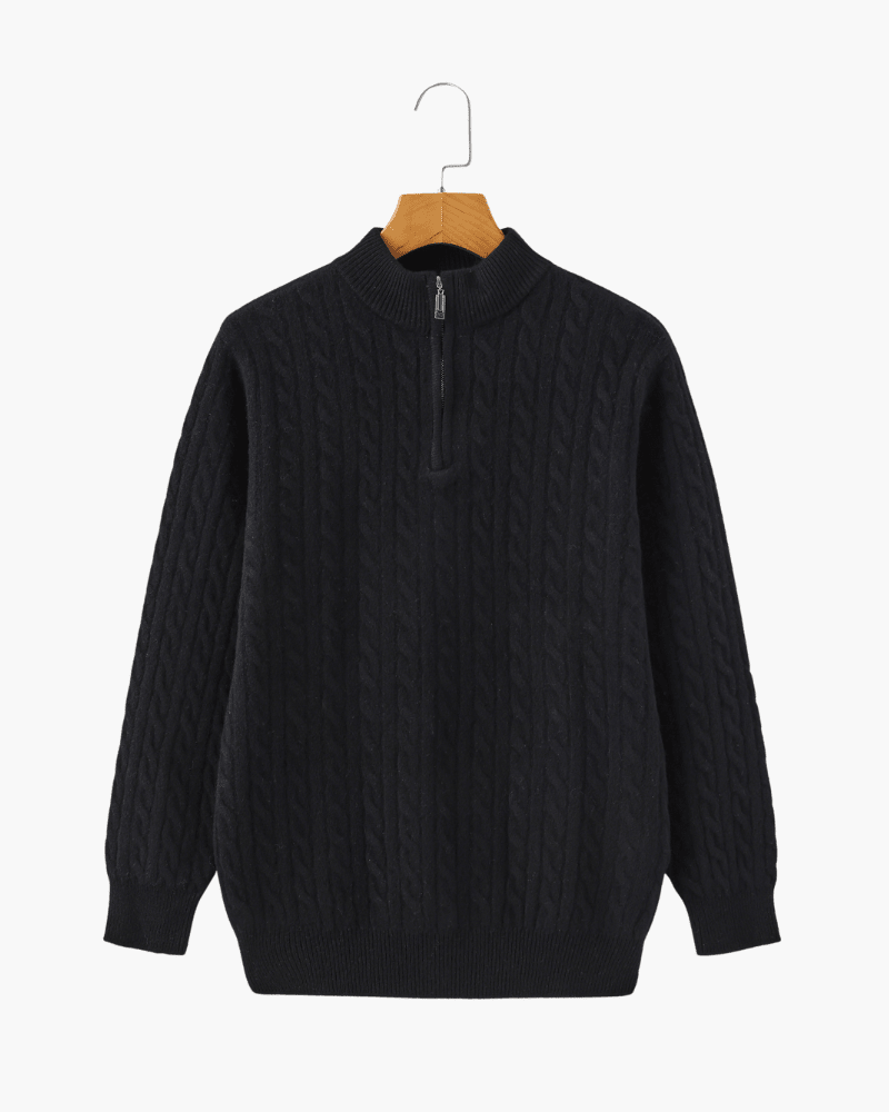 100% Cashmere Woven Half Zip - Belfaire & Co.