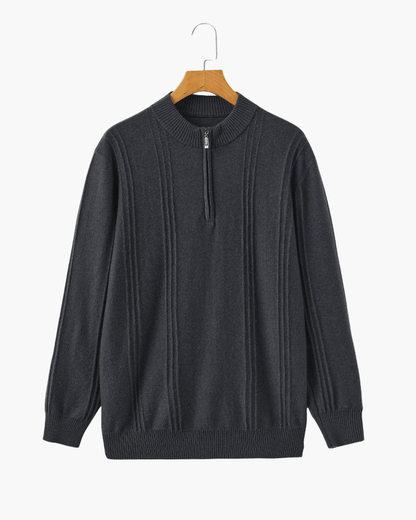 100% Cashmere Ribbed Half Zip - Belfaire & Co.