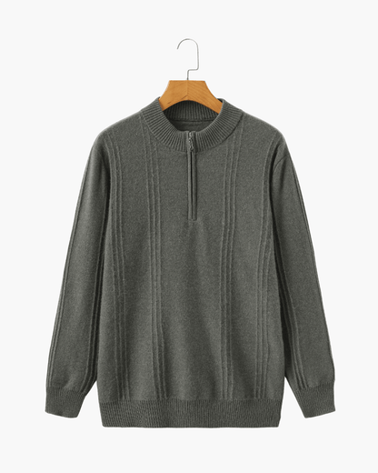 100% Cashmere Ribbed Half Zip - Belfaire & Co.