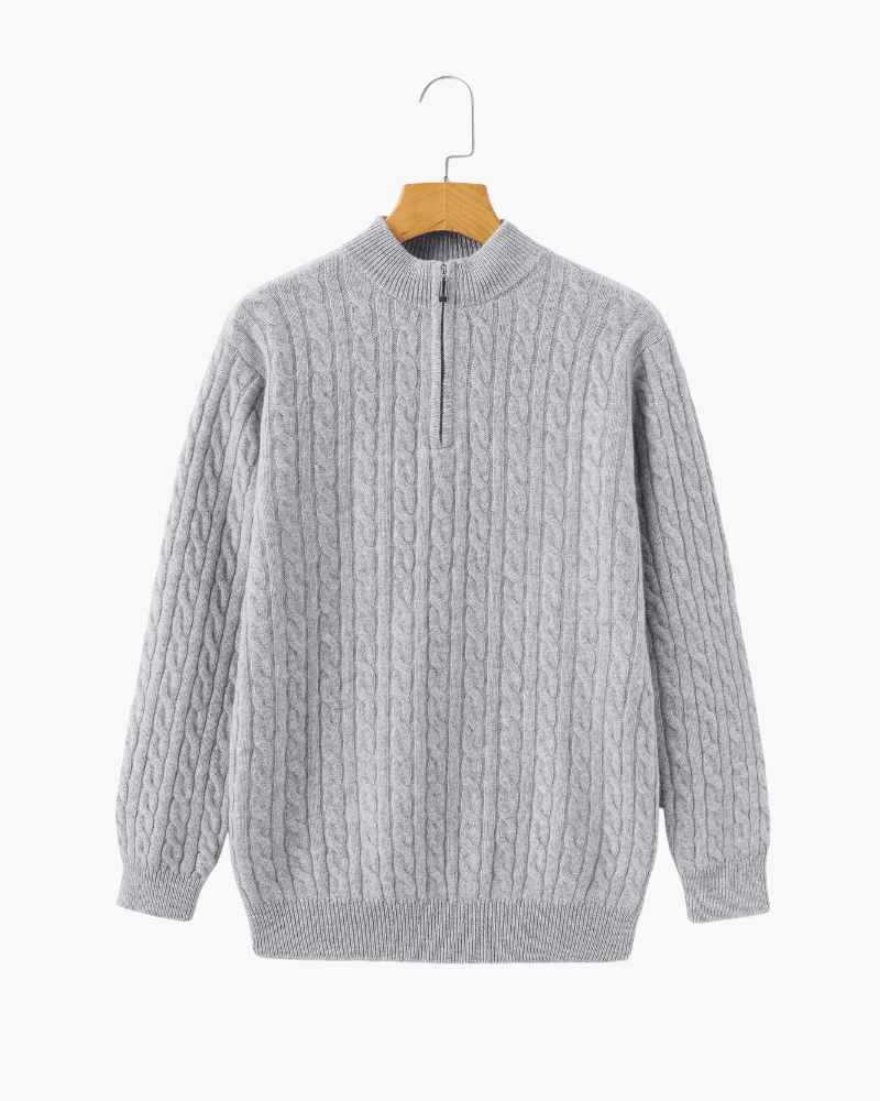 100% Cashmere Woven Half Zip - Belfaire & Co.