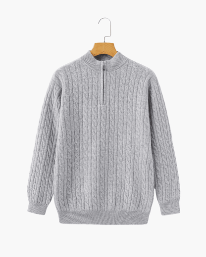 100% Cashmere Woven Half Zip - Belfaire & Co.