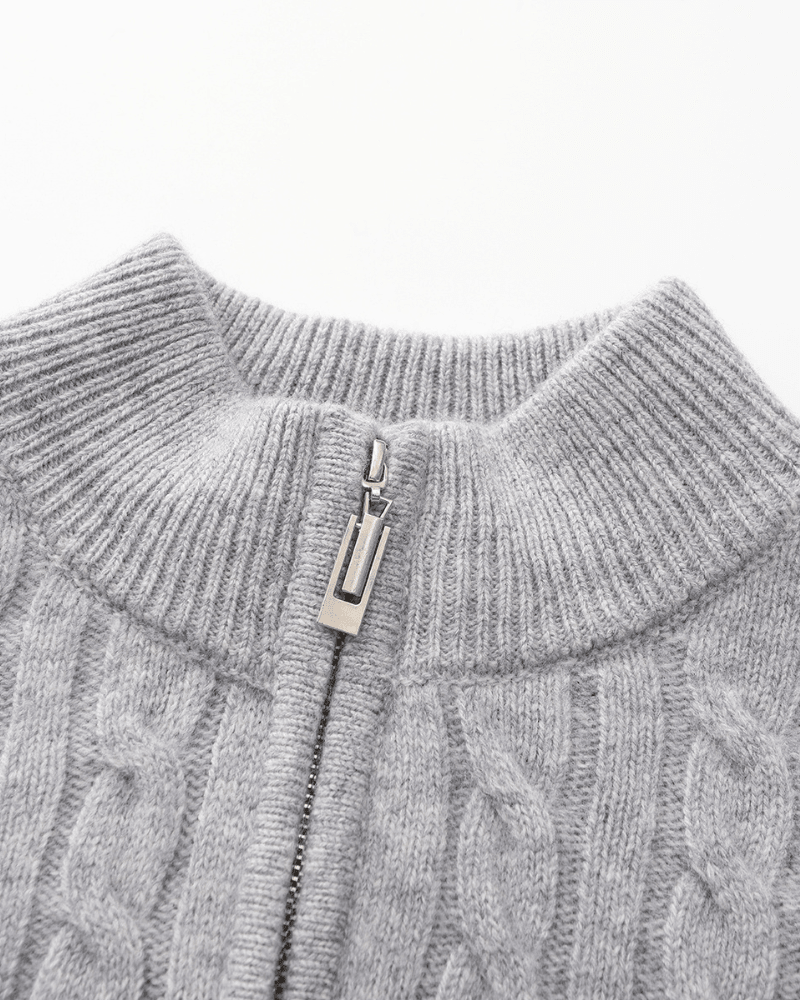 100% Cashmere Woven Half Zip - Belfaire & Co.