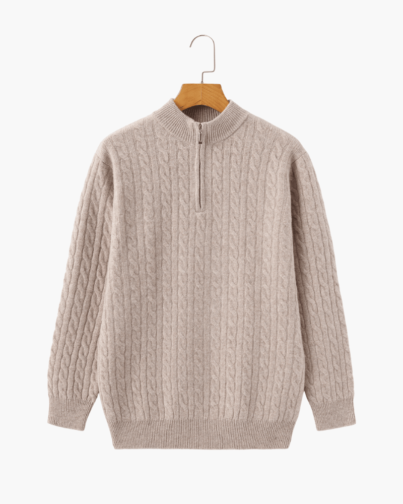 100% Cashmere Woven Half Zip - Belfaire & Co.