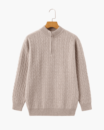 100% Cashmere Woven Half Zip - Belfaire & Co.