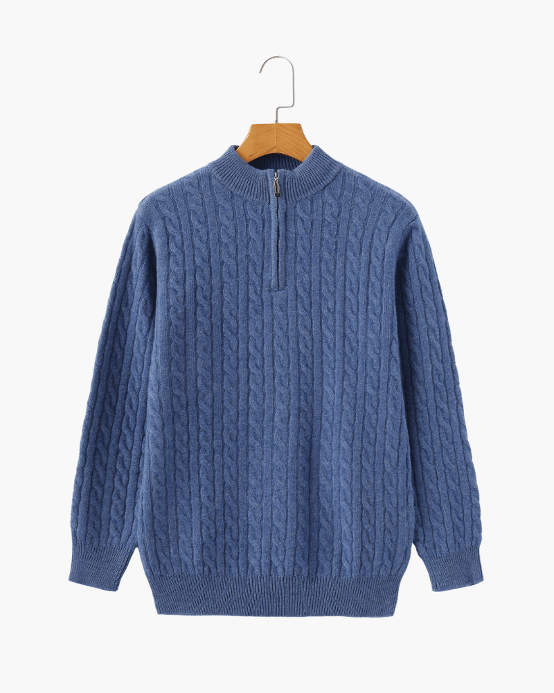 100% Cashmere Woven Half Zip - Belfaire & Co.