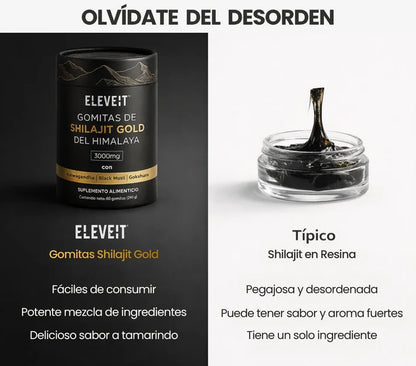 Eleveit Gold Gomitas de Shilajit Puro del Himalaya