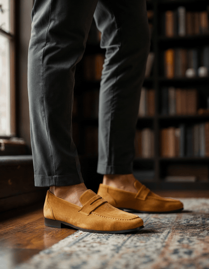 Belfaire Suede Penny Loafers - Belfaire & Co.
