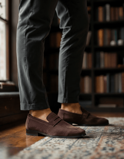 Belfaire Suede Penny Loafers - Belfaire & Co.