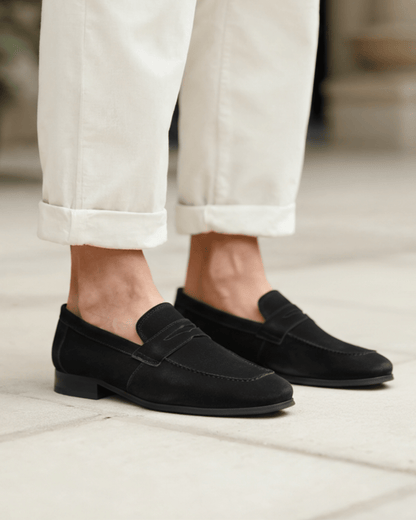 Belfaire Suede Penny Loafers - Belfaire & Co.