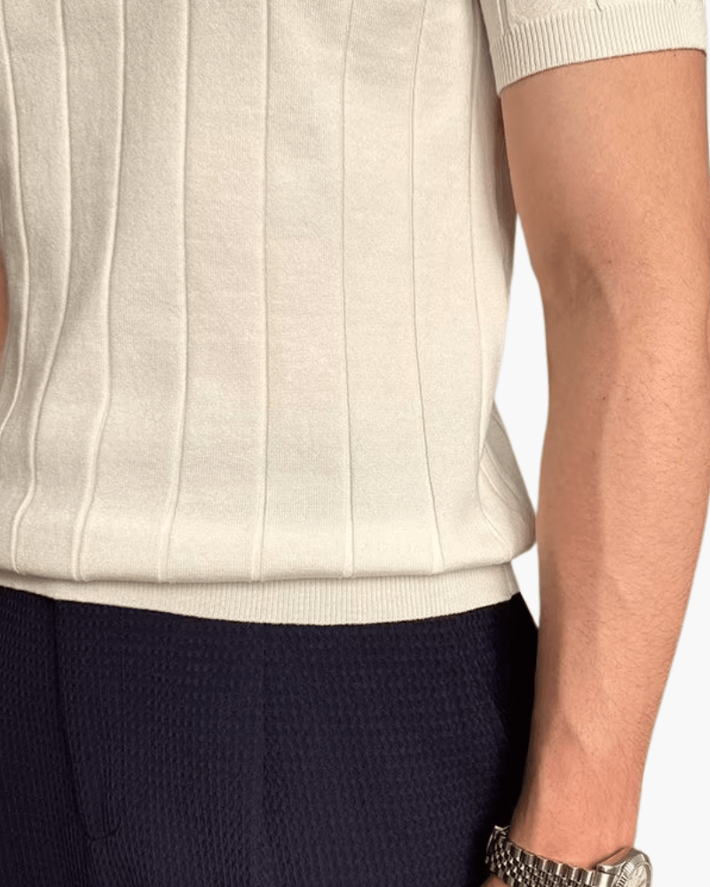 Cannes Ribbed Cotton Polo - Belfaire & Co.