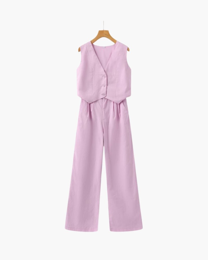 Classy Lady - Linen Two - piece Set - Belfaire & Co.