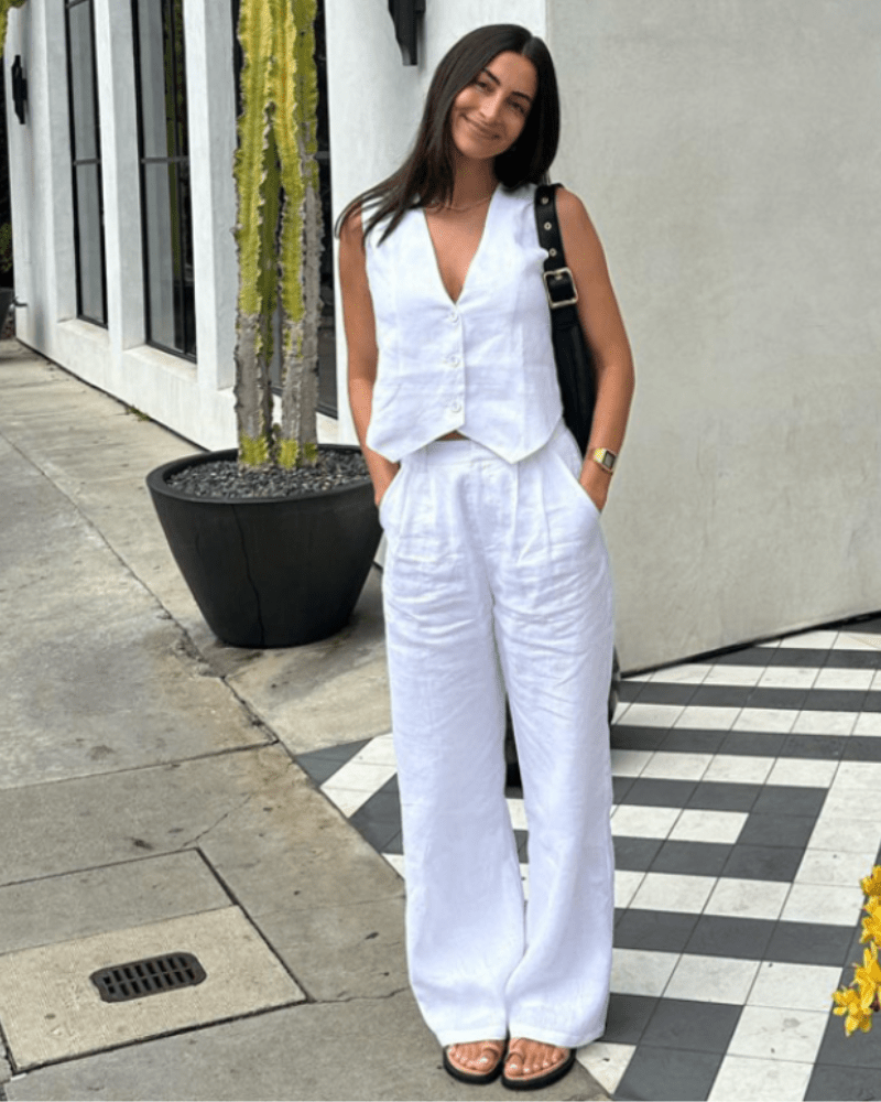 Classy Lady - Linen Two - piece Set - Belfaire & Co.