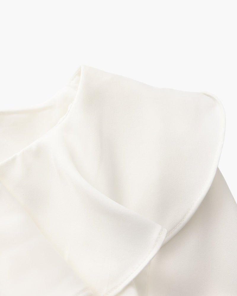 Pearl Button Ruffle Midi Dress - Belfaire & Co.