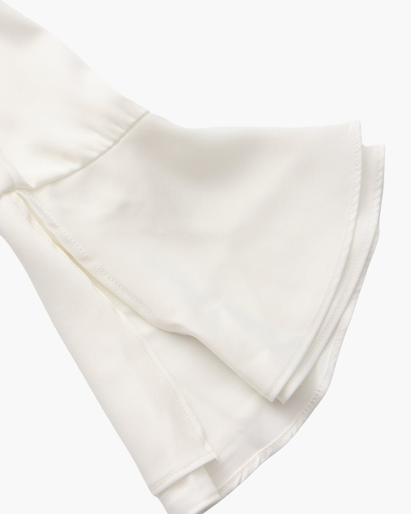 Pearl Button Ruffle Midi Dress - Belfaire & Co.