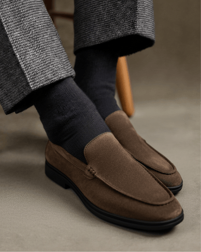 Premium Suede Loafers - Black Soles - Belfaire & Co.