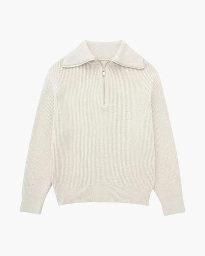 Striped Zip Up Sweater - Belfaire & Co.