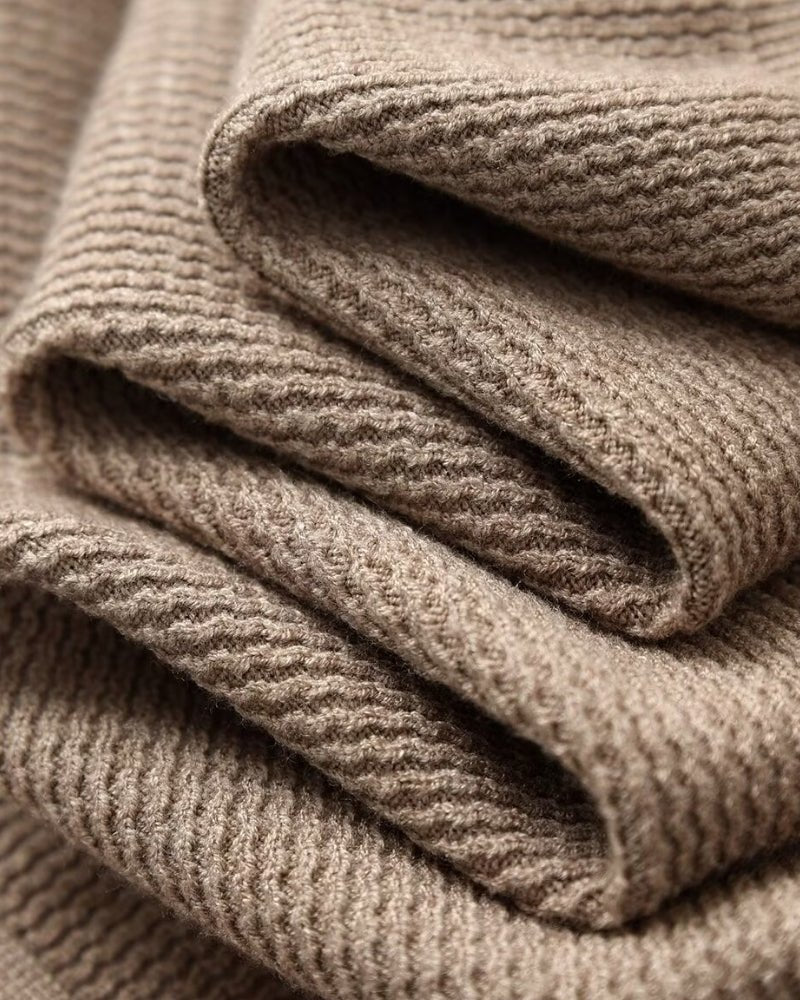 Textured Knit Polo Sweater - Belfaire & Co.