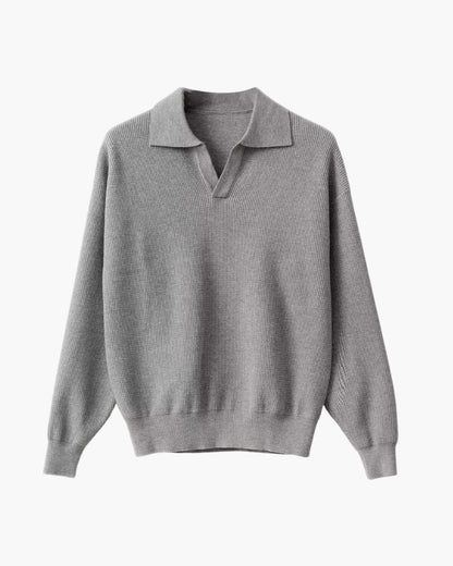 Textured Knit Polo Sweater - Belfaire & Co.