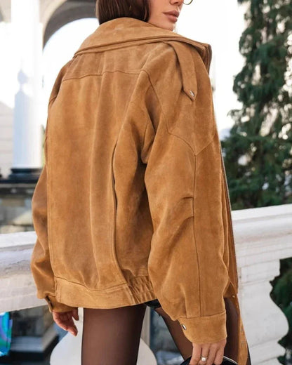Vintage Suede Drape Jacket - Belfaire & Co.