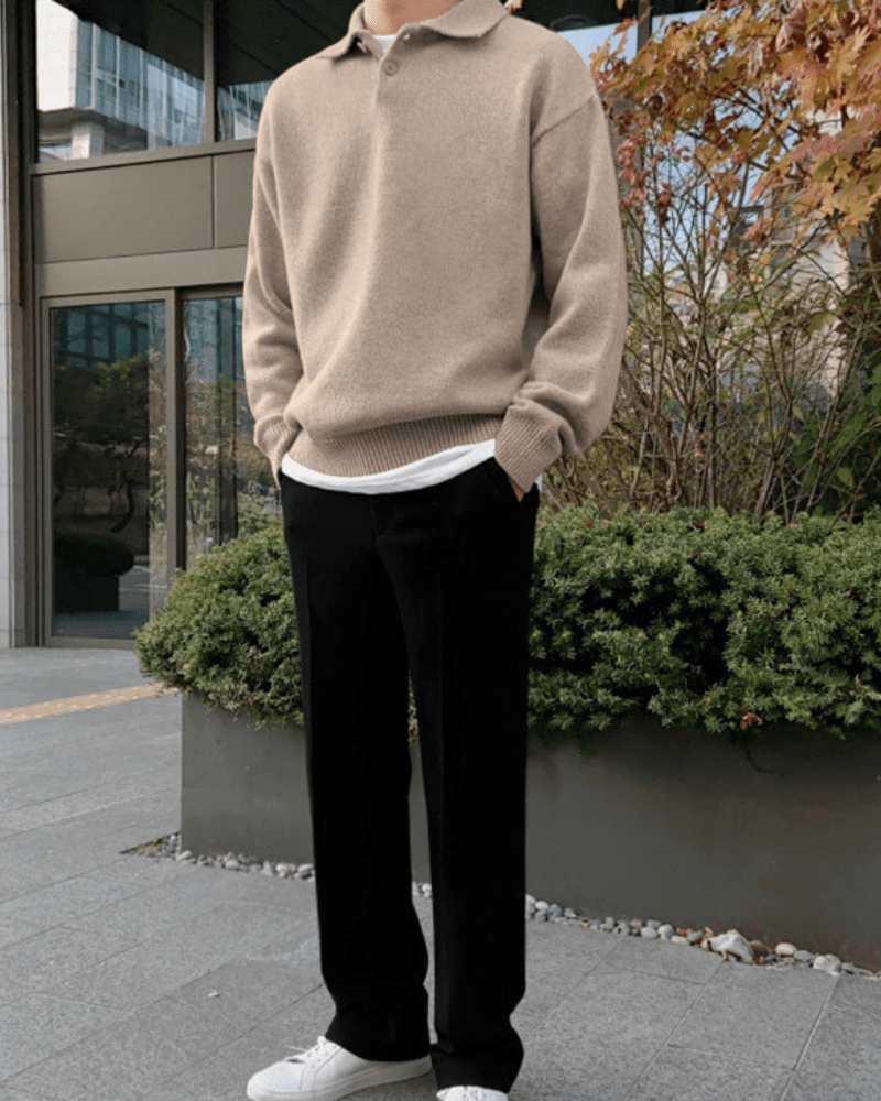 Woolen Button Half Zip - Belfaire & Co.