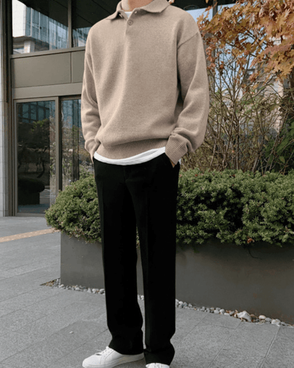Woolen Button Half Zip - Belfaire & Co.