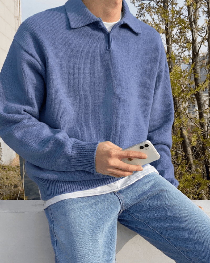 Woolen Button Half Zip - Belfaire & Co.