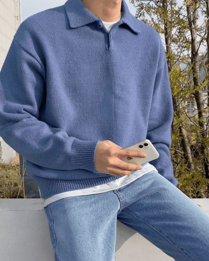 Woolen Button Half Zip - Belfaire & Co.